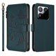 thumbnail image 2 of Funda Cartera Mariposa para [Xiaomi 15T] con Soporte y Cremallera Verde oscuro, 2 of 6