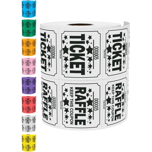 Boletos de rifa Tacticai 500 doble rollo blanco