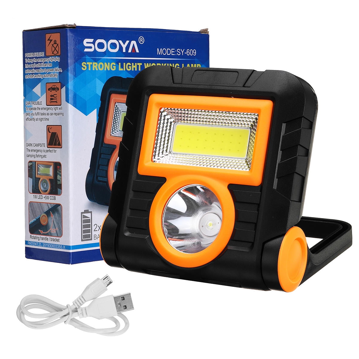 Sooya - Foco Linterna Recargable Led Cob Portable