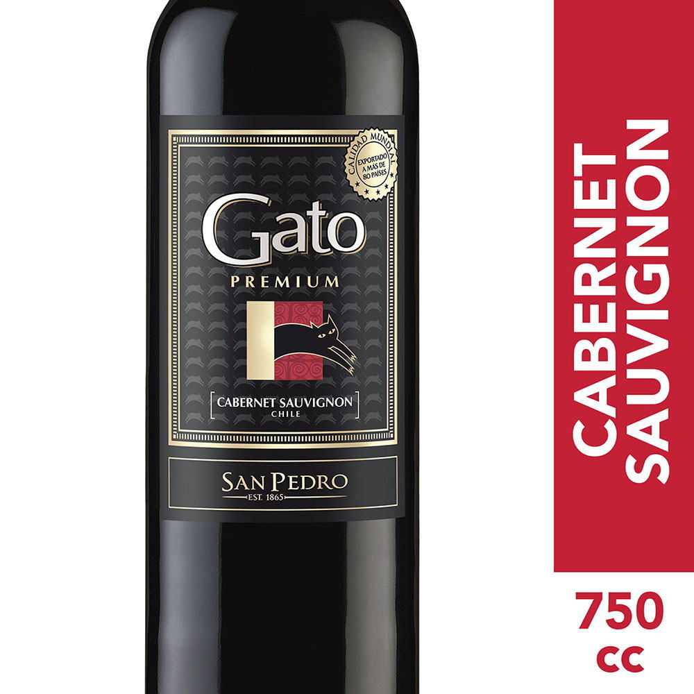 Vino Tinto Cabernet Sauvignon 13° Botella 750 cc Gato