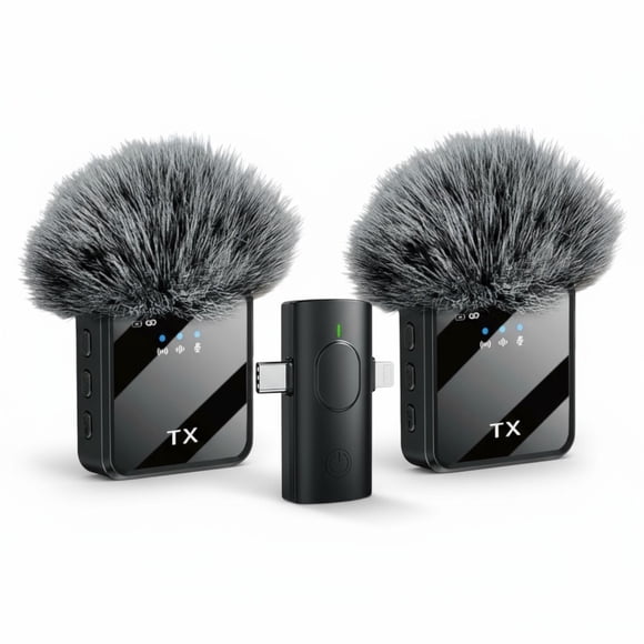 Pack 2 Micrófonos Inalámbricos Lavalier De Solapa Celular Pc