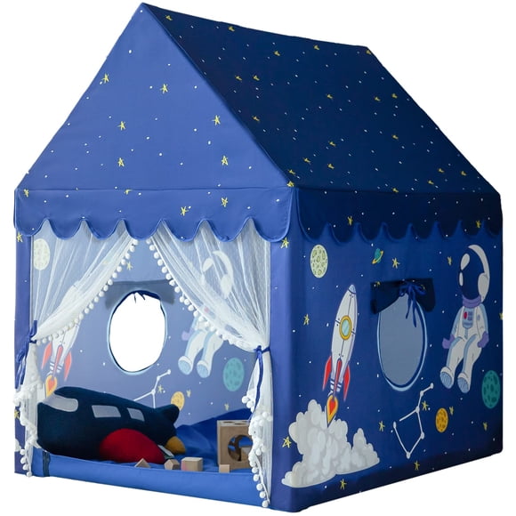 Carpa de juegos para niños Sherilyn Large Castle Outer Space Rocket Blue
