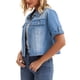 thumbnail image 4 of INSPIRE CHIC Chaqueta de Jean Recortada de Manga Corta con Cuello Abierto Casual de Denim para Mujer de Regreso a Clases 2XL Azul, 4 of 6
