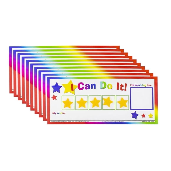 Tablero de Fichas Kenson Kids ¡Yo Puedo Hacerlo! 13x28 cm Paquete de 10