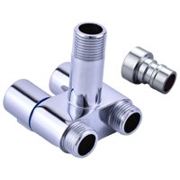 Magideal - Cobre 3 A Través De La Válvula De Parada De Ángulo Conexión Fácil Conexión De Manguera De Flujo De Agua Válvula De Llenado De Rosca G1 / 2 Para Lavabo Con 1 Pico