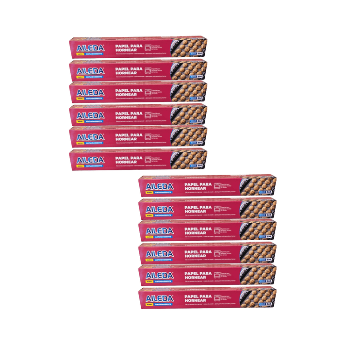 Pack 12 Papel Para Hornear Aileda 5m Antiadherente