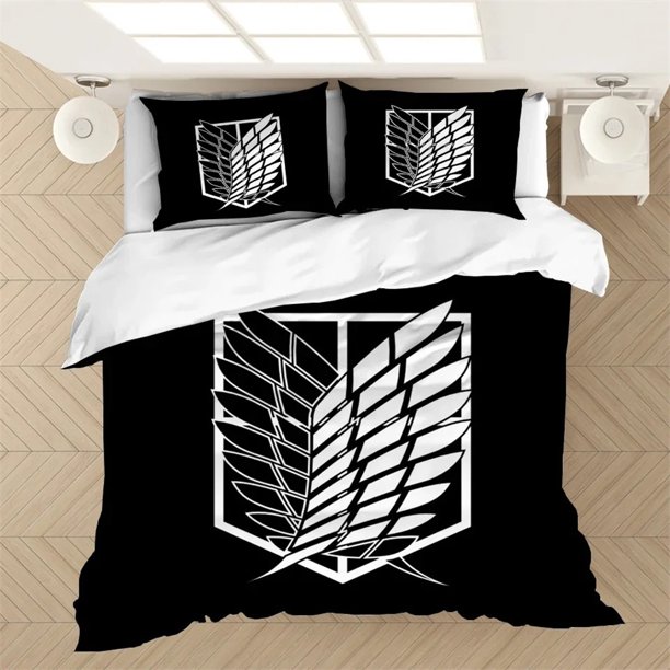 Anime Attack On Titan ed Bedding Set Duvet Covers Pillowcases Comforter Bedding Set Bedclothes Bed Linen(NO sheet)