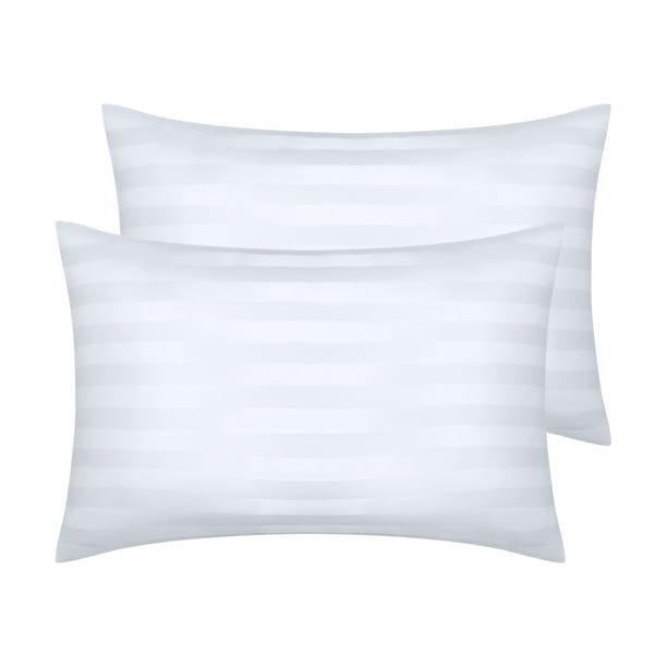 REGALWOVEN Fundas de Almohada de Satén Juego de 2 para Cabello y Piel, Fundas de Almohada Refrescantes con Cierre de Sobre Blanco Queen