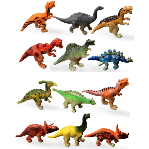 Minifiguras de dinosaurio HAPTIME de plástico surtidas, paquete de 12