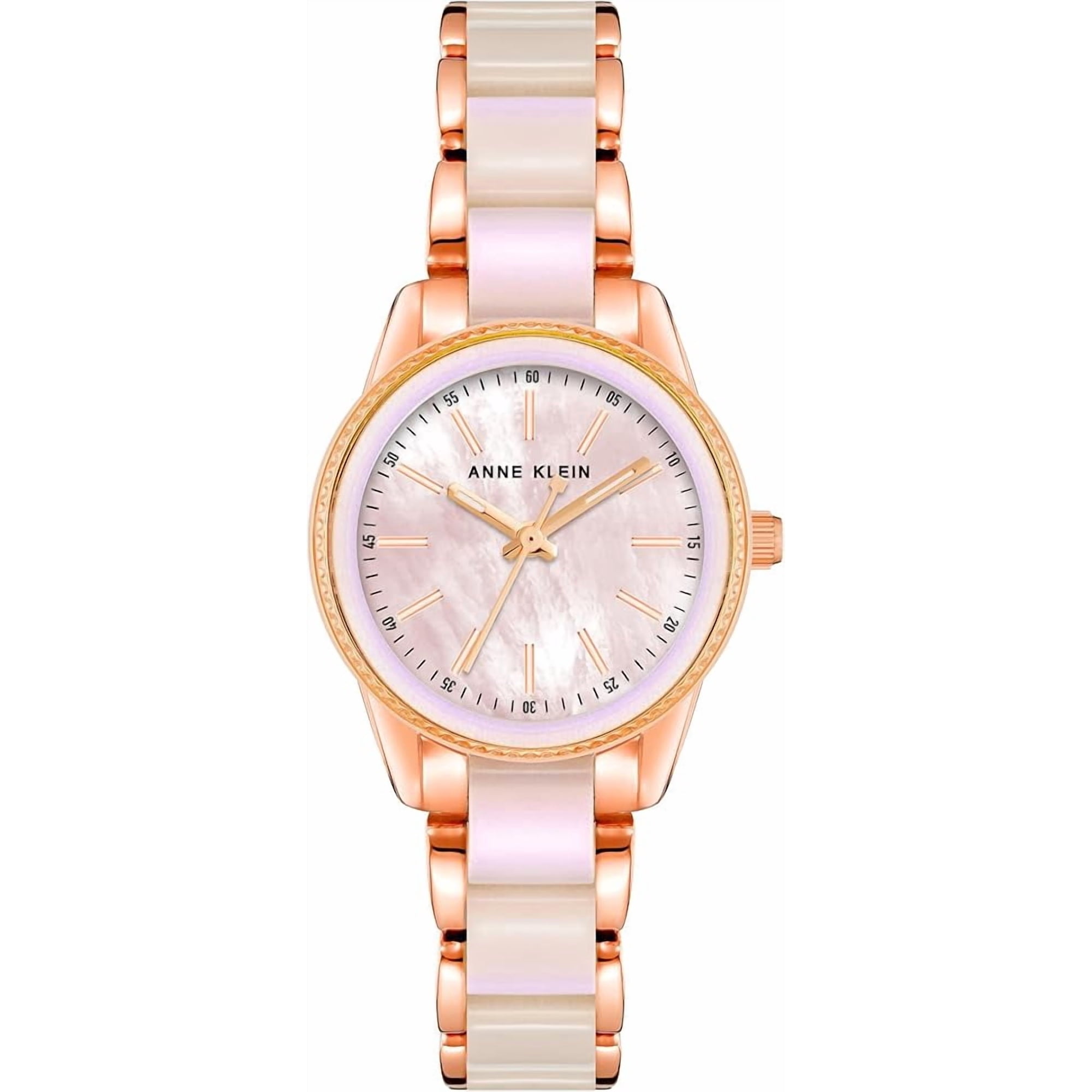 Reloj Analógico Anne Klein Pulsera De Resina Rosa Oro Rosa Mujer