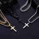 thumbnail image 5 of Collar Ursteel con forma de cruz en capas, acero inoxidable negro, 16-24 pulgadas, 5 of 7