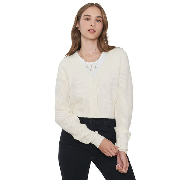 Sweater Mujer Cárdigan Ecru Corona