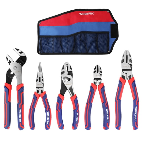 Juego de alicates WORKPRO Premium Cr-V Construction de 6 a 8 pulgadas con bolsa