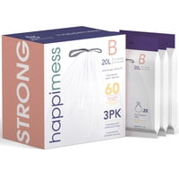 Bolsas De Basura Happimess Hpm3000B-White, 20 L, 60 Unidades, 3 Paquetes