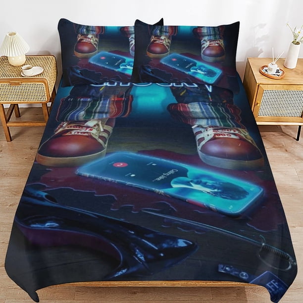 Bride of Chucky Bedding Set Duvet Cover Comfortable and Lightweight Cartoon Bedding 3 Piece Bed Set