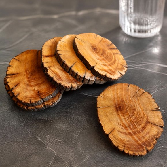 Set de 6 Posavasos de Madera de Ciprés de las Guaitecas - Witralun