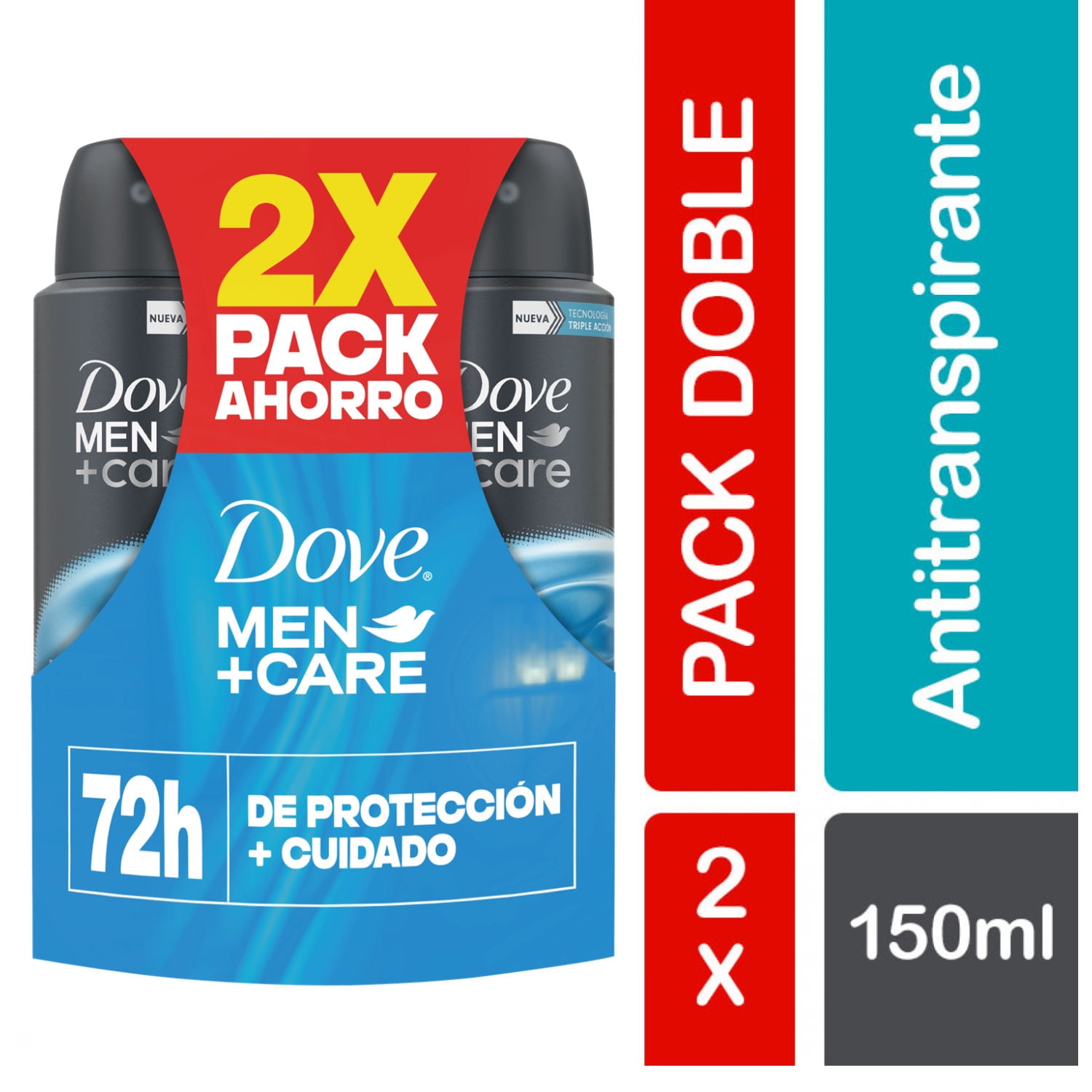 Desodorante En Aerosol Invisible Dry Y Cuidado Total 2un 1 Un Dove Men