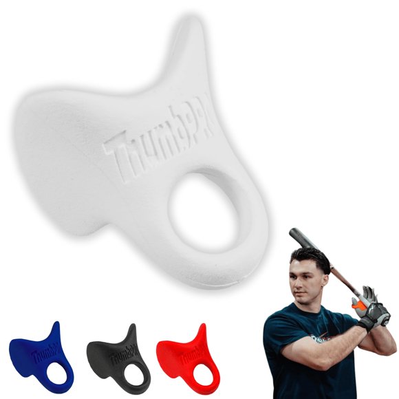 ThumbPRO Protector de Pulgar para Béisbol, Previene la Picadura del Bate, White Lightning, Mediano