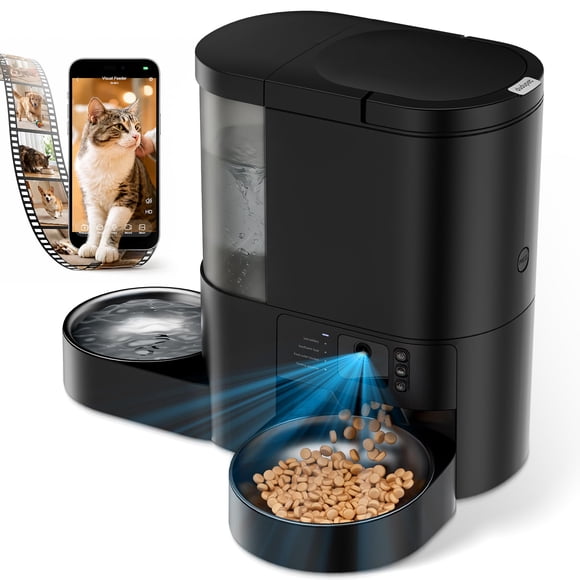 Alimentador para Gatos DUDUPET 2 en 1 con Cámara y Dispensador de Agua