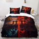 thumbnail image 1 of Duvet Cover Set Black with a Double-sided Motorcycle Riding Starry Sky and Lightning Pattern Suitable for Bedroom Bedding Decoration, 1 of 1