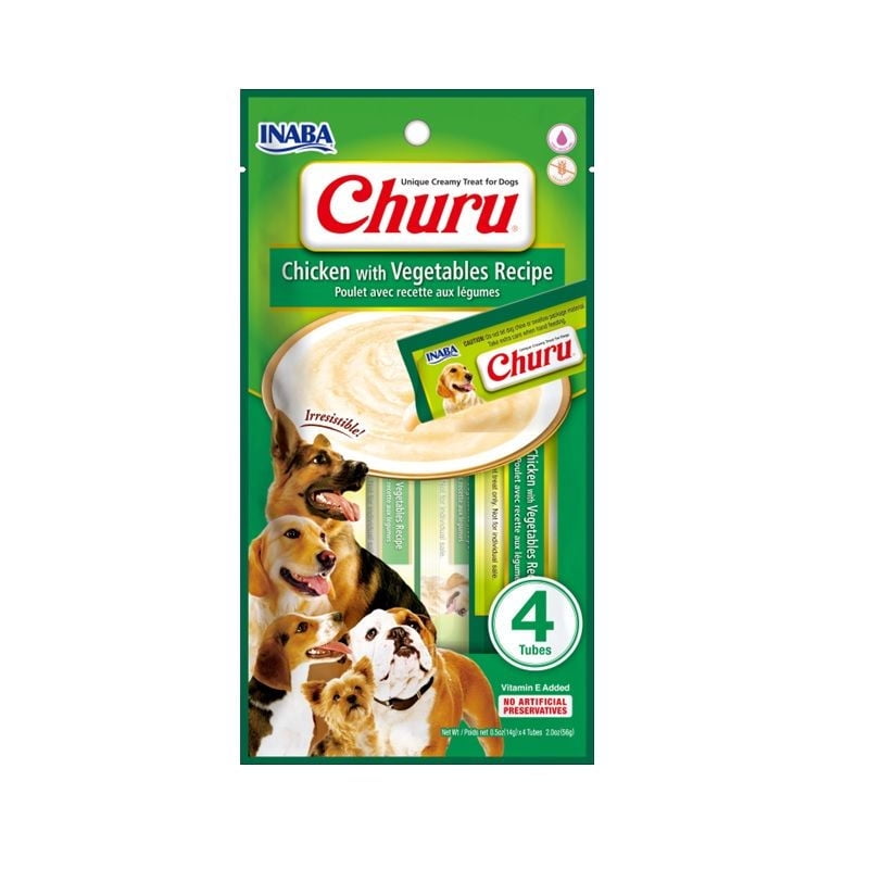 Churu - Puré Cremoso Perro Sabor Pollo Y Vegetales Sachet