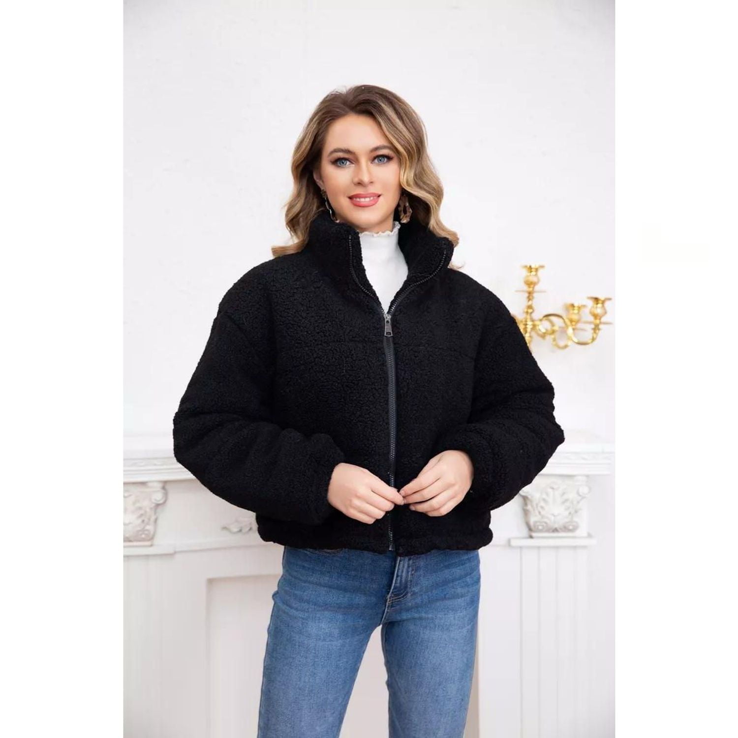 Likeshop - Chaqueta Corderito Mujer Premium Calidad 6093