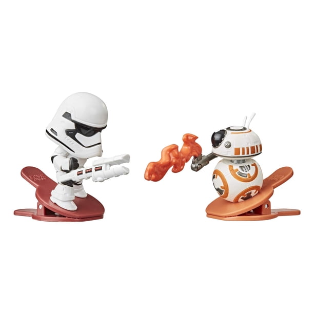 Figuras de acción STAR WARS Battle Bobblers First Order Stormtrooper contra BB-8, paquete de 2