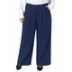 thumbnail image 1 of Agnes Orinda Pantalones de Colegio para Mujer Talla Grande, Cintura Alta Elástica, Pantalones de Negocios Largos y Rectos con Bolsillos 2X Azul Marino, 1 of 6