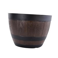 Magideal - Maceta De Jardín Con Barril De , Decoración De Jardín De Resina Rústica, Maceta Clásica Desgastada Para Flores, Maceta Para Exteriores, Macetas , 15 Pulgadas