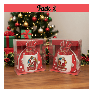Genérico - Pack 2 Tazas De Cerámica 250 Ml Regalos Feliz Navidad 2025