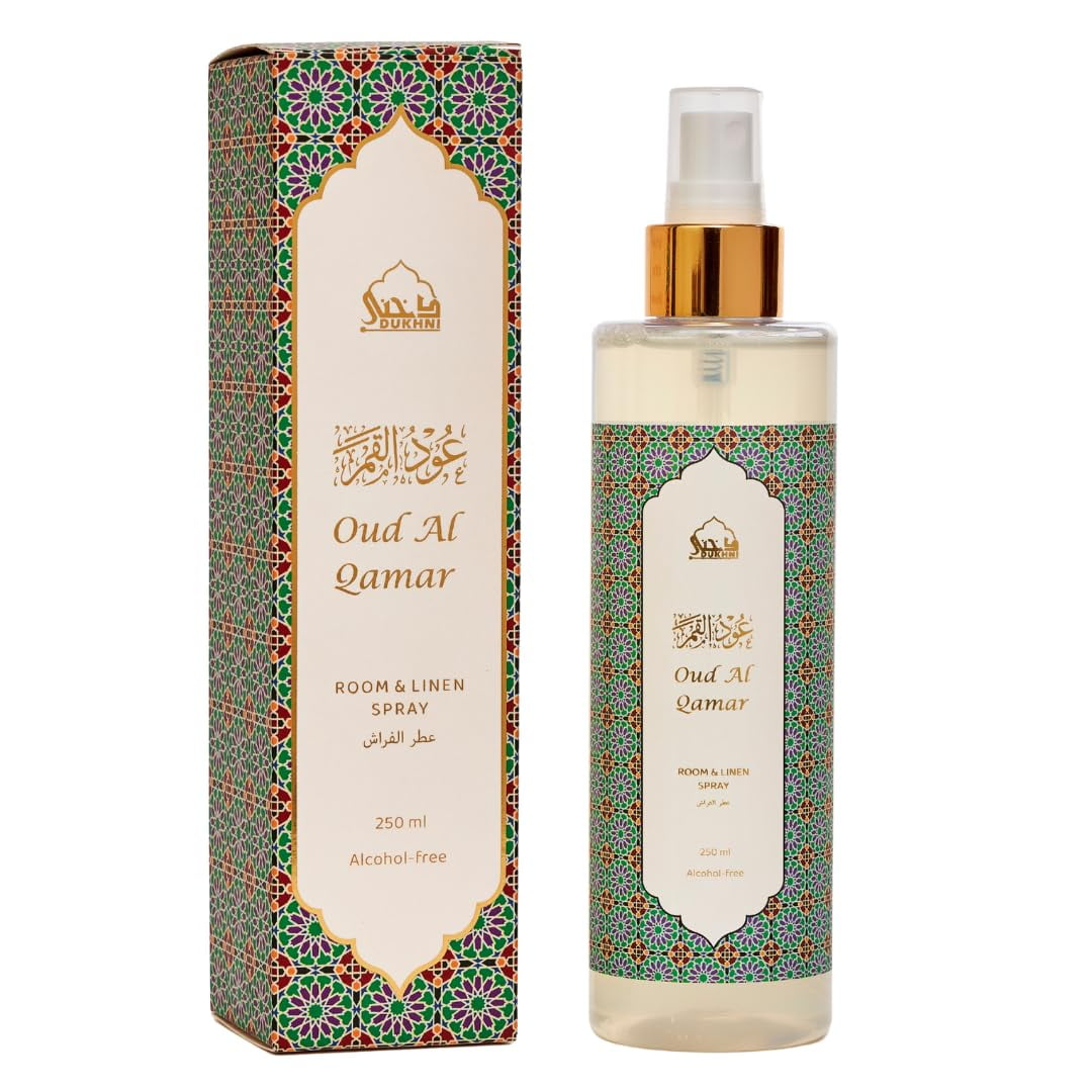 Spray De Habitación Dukhni Oud Al Qamar, 250 Ml, Sin Alcohol
