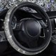 thumbnail image 1 of Funda de volante CAR PASS de piel negra con diamantes de imitación, 1 of 7