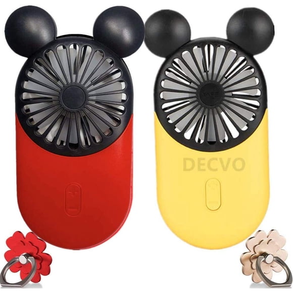 Mini ventilador DECVO, bonito, portátil, USB, recargable con LED