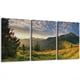 thumbnail image 1 of 3pcs/set Canvas Print Wall Art Sunset Over The Golden Mountain Forest Landscape Nature Wilderness Photography Realism Rustic Scenic Colorful Green For Living Room Bedroom Unframed, 1 of 4