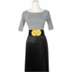 thumbnail image 5 of INSPIRE CHIC Cinturón de Cintura Ancho Elástico para Mujer, Corsé Elástico con Doble Flor Grande Dulce Elegante Casual para Vestido 68x6cm(LxW) Amarillo, 5 of 6