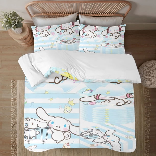 Sanrio Soft 3D Printed Duvet Cover Bedding Set with Comforter Cover 3 Piece Set