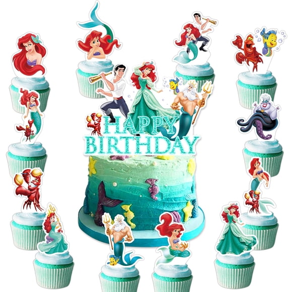 Suministros para Fiesta LDAKZFV Set de 25 Decoraciones de Sirena para Pasteles