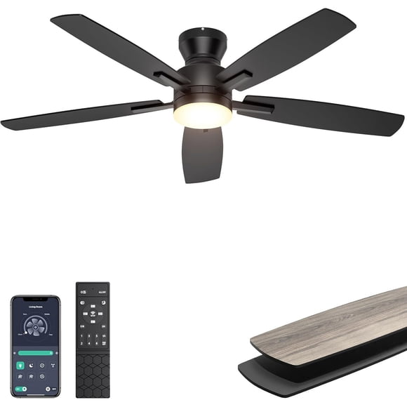 Ventilador de Techo Ohniyou GLX100 52 in Motor DC de Bajo Perfil