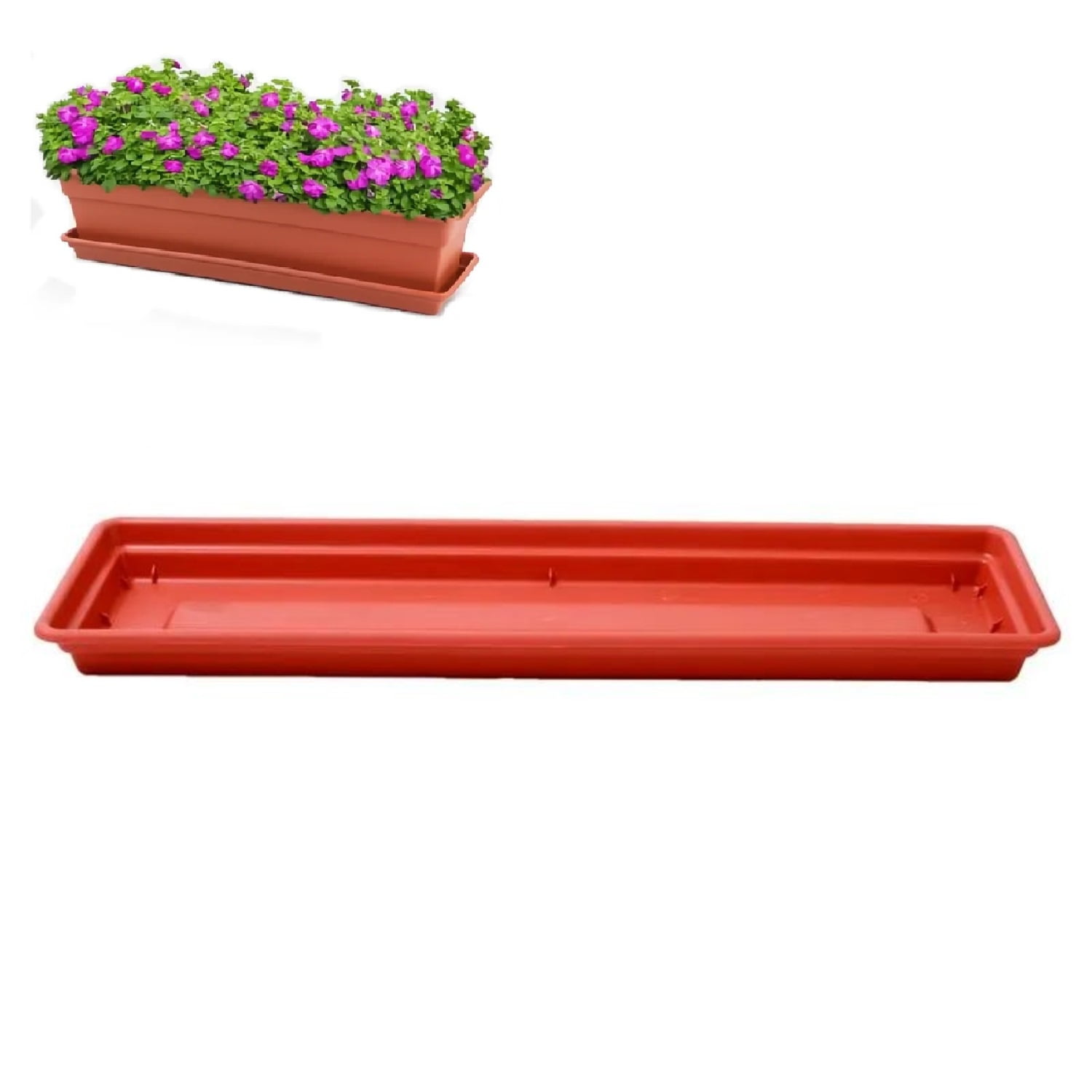Reyplast - Pack X4 Plato De Maceta Rectangular Dura Kotta 44cm / Terracota –