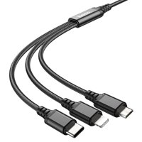 Hoco. - Cable X76 3 En 1 Lightning/Micro-Usb/Type-C