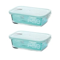 Pack 2 Contenedores Hermetico Vidrio Rectangular 420Ml Allegra