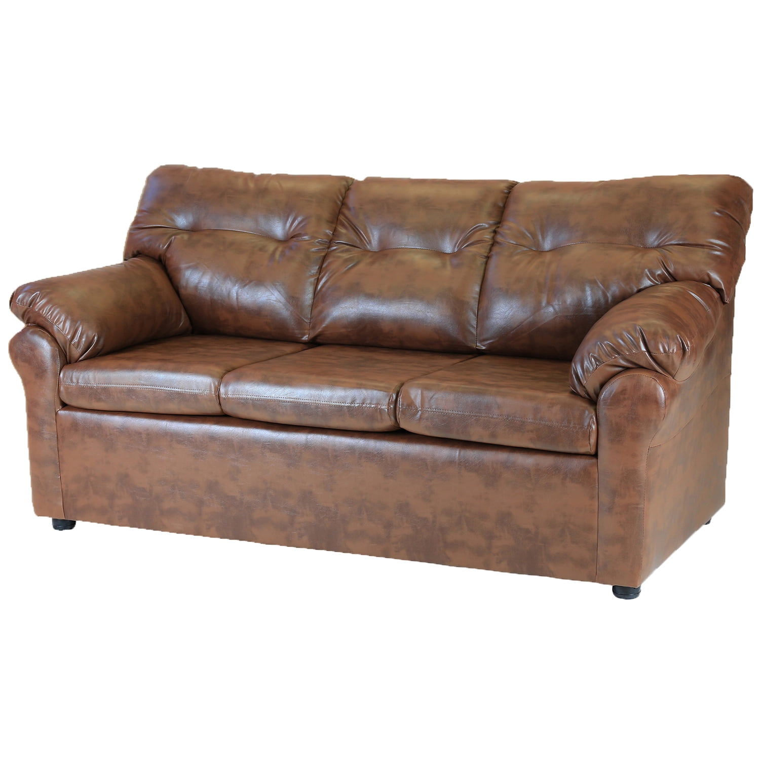 Muebles Altiro - Sofá Mateo 3 Cuerpos - Cuero Sintético Pu Caramelo