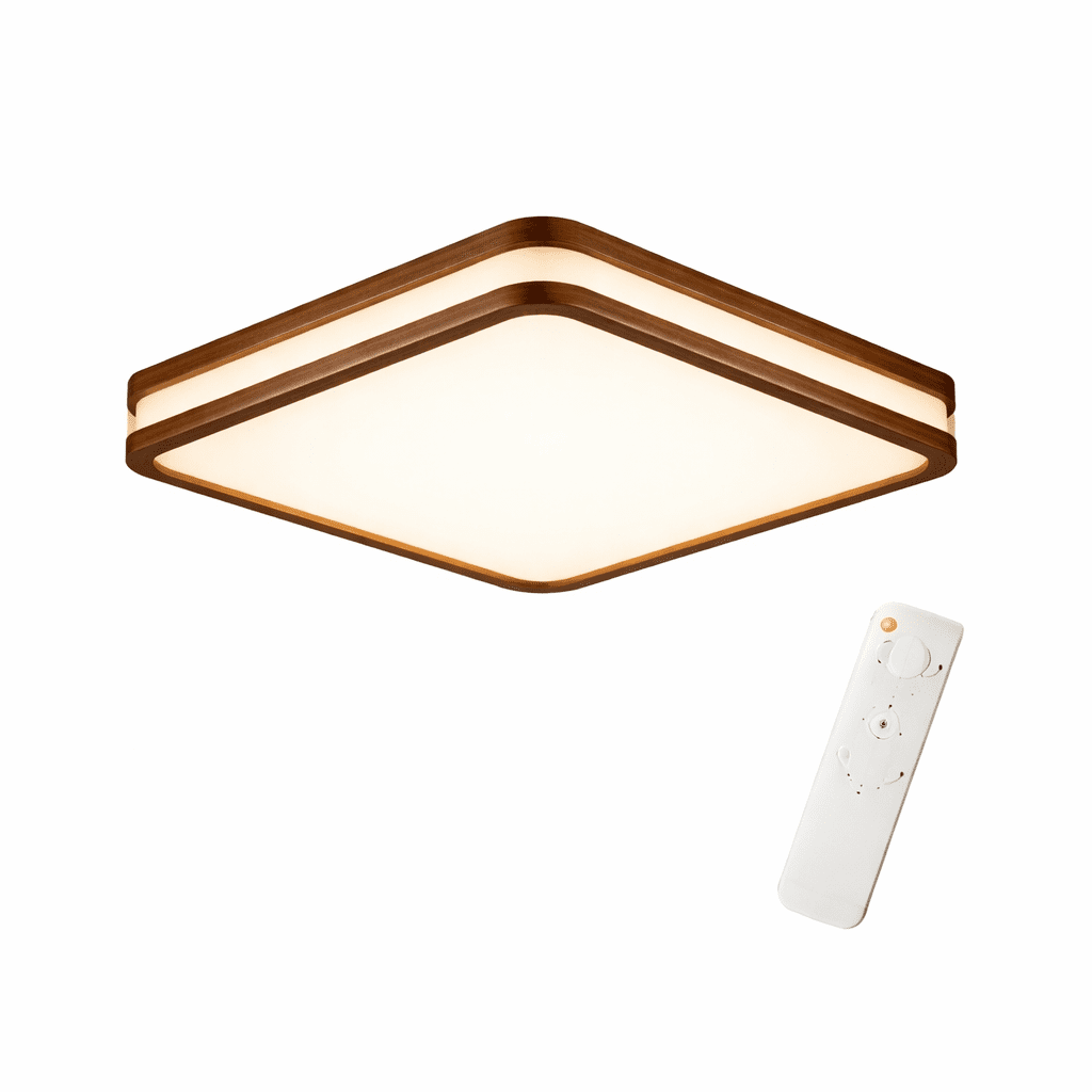 Space Home - Lámpara Techo Led Cuadrada 36w Saiph Tono Caoba Con Control