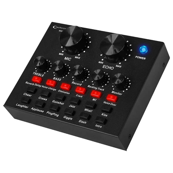 Mezclador de efectos de sonido Technical Pro MIX1 Podcast y presentador de DJ