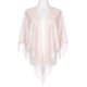 thumbnail image 2 of INSPIRA CHIC Chales y Envolturas para Vestidos de Noche, Bufandas Triangulares de Flecos de Encaje de Malla para Fiesta Formal de Boda 70.9"x27.6" Beige, 2 of 5