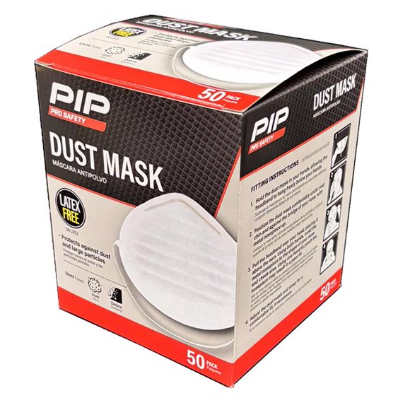 Máscara antipolvo PIP Pro, protección contra polvo, blanca, paquete de 50