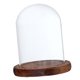 thumbnail image 3 of Campana De Cúpula De Vidrio Con Base De Madera Cubierta De Soporte De Paisaje De Flores Marrón B, 3 of 5
