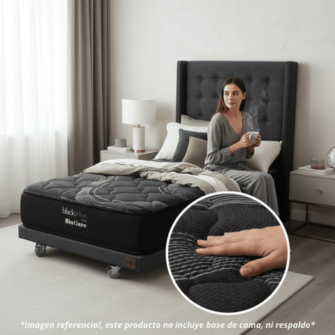 Colchón 1 Plaza Bloccare Black Prime Uno L190