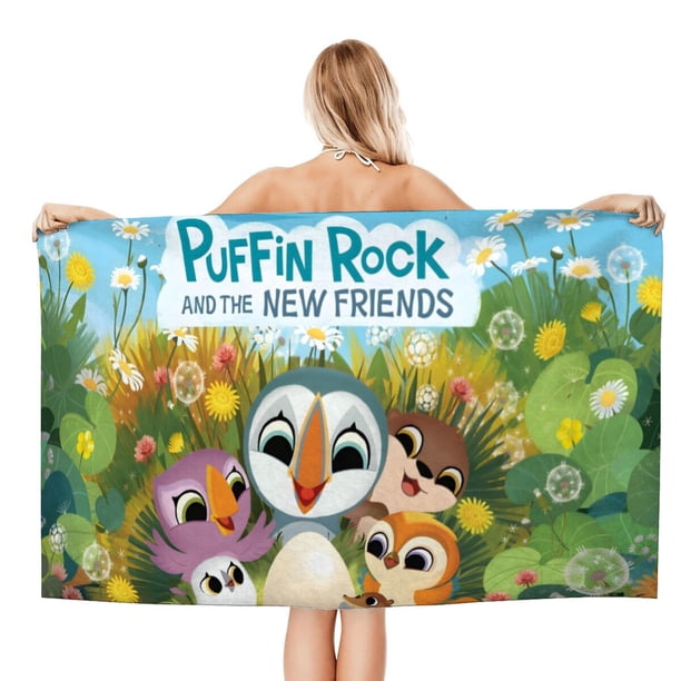 Roca Puffin Toalla de playa de secado rápido con diseño temático, regalo para mujeres y niñas, ideal para cumpleaños, fans, amantes de la música, uso en la playa o al aire libre, 78 × 150 cm