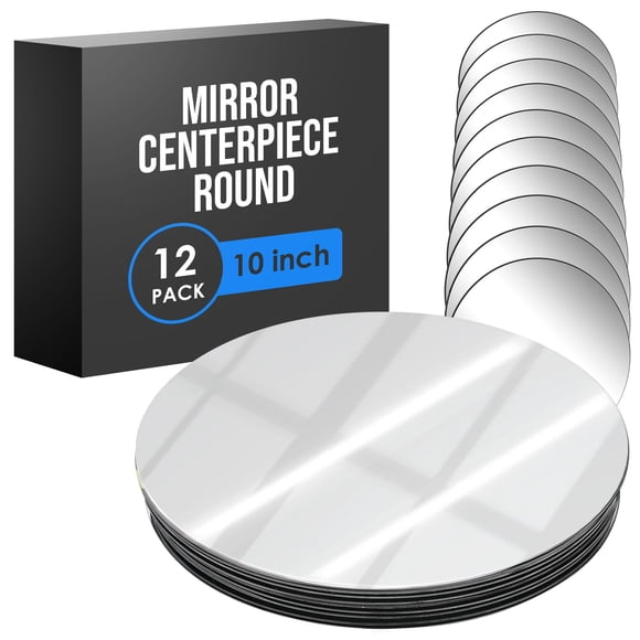 Centros De Mesa Con Espejo Redondo De Vidrio De 25 Cm 12 Unidades